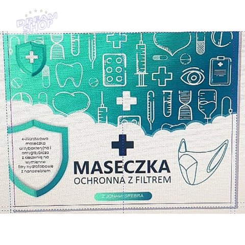 Maseczka Ochronna 4-warstwowa z wymiennym filtrem