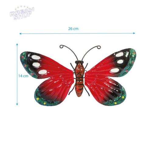 Motyl dekoracyjny 26cm czerwony