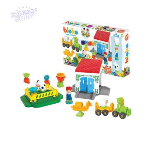 MOCHTOYS Klocki Jeżyki Pin Bricks FARMA w Kartonie 100 el. + 3 Figurki