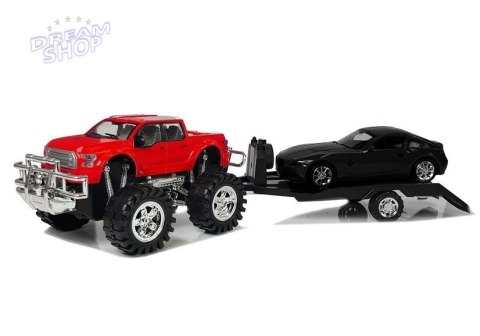 Zestaw Pojazdów Monster Truck Czarny Laweta 58 cm