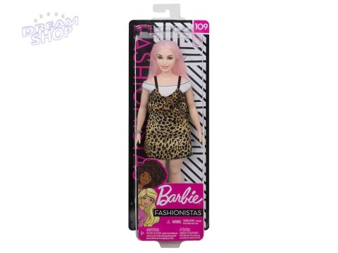 Barbie lalka Fashionistas sukienka panterka ZA3160