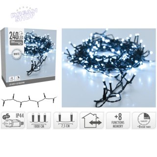 LAMPKI CHOINKOWE ŁAŃCUCH ŚWIETLNY 240 LED TIMER ZIMNY BIAŁY