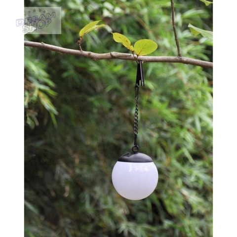 LAMPA SOLARNA PLASTIKOWA KULA WISZĄCA NA KLIPS 10X30CM