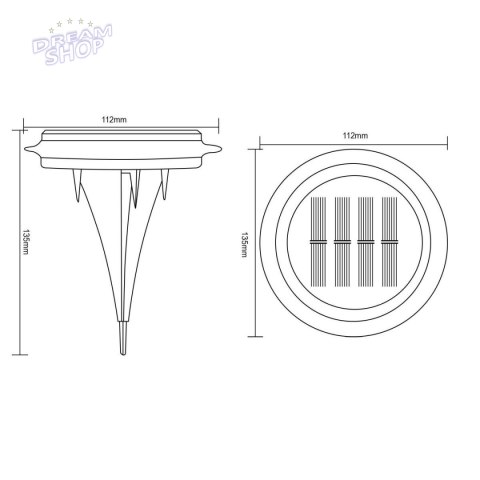 LAMPY SOLARNE DYSKOWE DO WBICIA W GRUNT ZESTAW 2SZT
