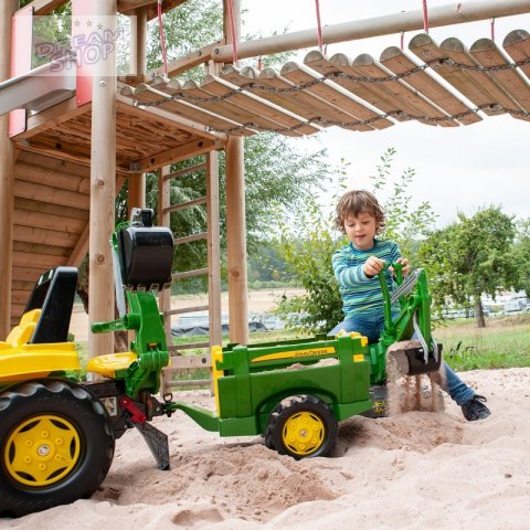 Rolly Toys rollyTrailer Przyczepa Farm JOHN DEERE Otwierane Burty