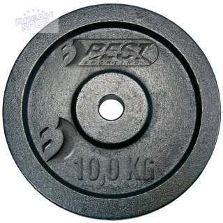 OBCIĄŻENIE ŻELIWNE CZARNE 10 KG BEST SPORTING fi 30mm