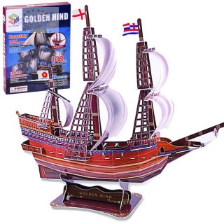 Puzzle 3D statek Golden Hind okręt 108 ele. puzzle przestrzenne ZA2600