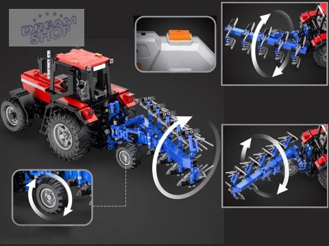 Duży Zestaw klocków 1675-ele 1:17 Traktor + pług Zdalnie sterowany ZA5251