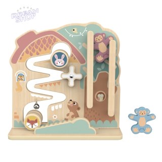 TOOKY TOY Labirynt Tablica Edukacyjna Tor 2w1 Labirynt Drewniany