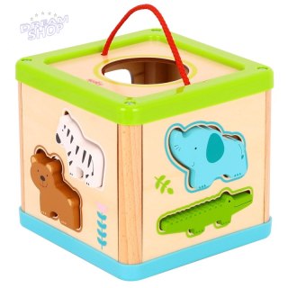 TOOKY TOY Drewniany Sorter Kostka Edukacyjna Zwierzątka