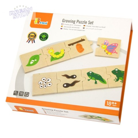 Drewniane Puzzle Rosnące zwierzątka i rośliny Viga Toys